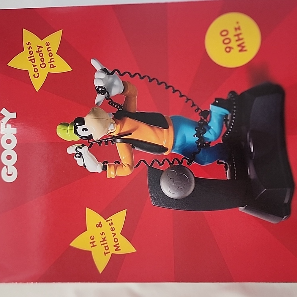 BNIB Disney Goofy Animated Talking Cordless TeleMania Telephone Phone Vintage